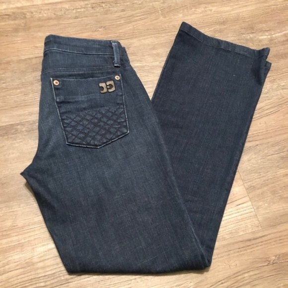 Joe's Jeans "Provocateur" Bootcut Boot Cut Jeans Size 25 Dark Blue Denim Quilted - Picture 1 of 8